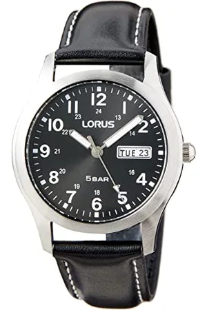 Lorus Herren Analog Quarz Uhr mit Leder Armband RXN79DX9