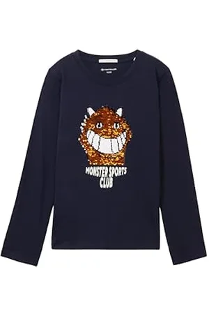 TOM TAILOR Jungen 1037534 Langarmshirt, 10668-sky Captain Blue, 128/134