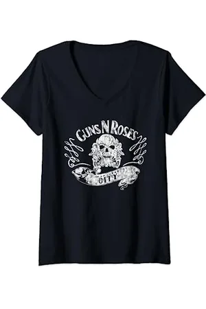 Guns N´Roses Offizielle Paradise City Schriftrolle T-Shirt mit V-Ausschnitt
