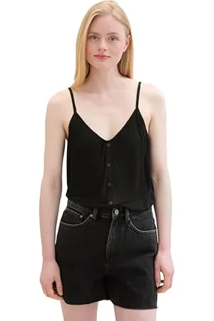 TOM TAILOR Damen Basic Loose Fit Tanktop, deep black, M
