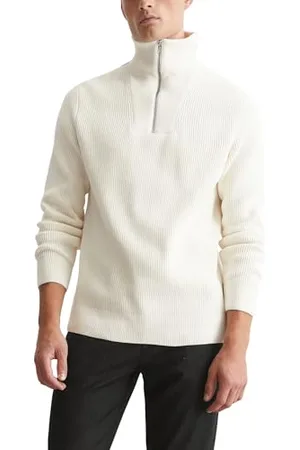 Marc O’ Polo Marc OߴPolo Herren Strickpullover aus Bio-Baumwolle Langarm, Cremefarben (White Cotton), M