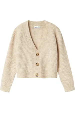 NAME IT Mädchen NKFHOLLY Boxy Short Knit Card NOOS Strickjacke, , 116 cm