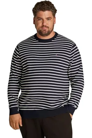 Tommy Hilfiger Herren Pullover Essential Cotton Rundhalsausschnitt, Mehrfarbig (Desert Sky / Ivory Petal), 3XL