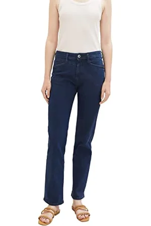 TOM TAILOR Damen 1038331 Kate Straight Fit Jeans, 10114-Clean Dark Stone Blue Denim, 26/30