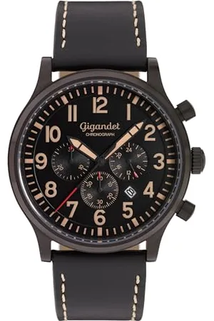 Gigandet Herren Analog Japanisches Quarzwerk Uhr mit Leder Armband 5VNAG15NE/004
