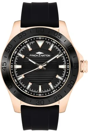 Fynch-Hatton FYNCH HATTON Herren Analog Quarz Uhr mit Silikon Armband FHT-0017-PQ