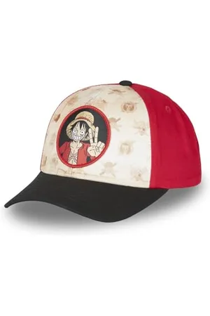 Freegun One Piece Herren Cap Baseball Luffy Original Anime Manga, Rot/Schwarz/Beige, One size