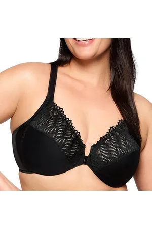 Glamorise Wonderwire-Vorderverschluss-T-Rücken-BH NR. 1439Schwarz,100E