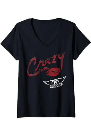 Aerosmith Verrückt T-Shirt mit V-Ausschnitt
