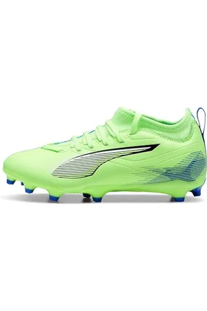 PUMA Ultra 5 Match FG/AG JR Soccer Shoe, Fizzy Apple White-BLUEMAZING, 33 EU