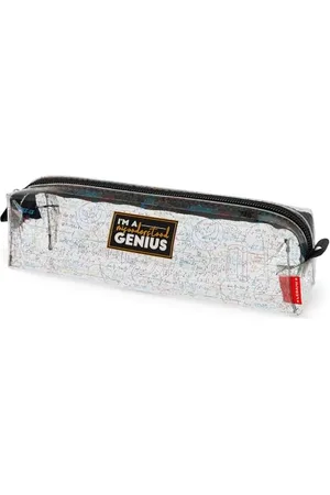 Legami Durchsichtiges Federmäppchen, Pencil Case für Bleistifte, Textmarker, Stifthalter für Kinder, Jugendliche und Erwachsene, Reißverschluss, Größe 19,5 x 5,5 x 5,5 cm, Thema Genius,