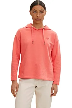 TOM TAILOR Damen Hoodie Sweatshirt mit Herz-Stickerei