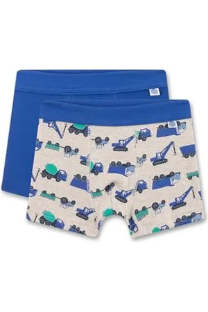 Sanetta Jungen-Hipshorts (Doppelpack) & blau | Hochwertige und nachhaltige Unterhose für Jungen aus Baumwoll-Mix. Inhalt: 2er Set Unterwäsche für Jungen 128