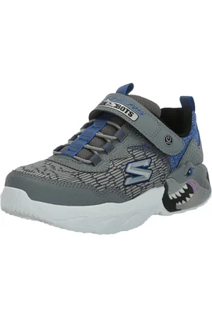 Skechers Jungen Sneaker, Anthrazit, synthetischer Stoff, Blauer Rand