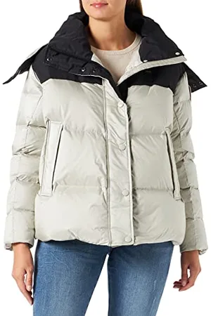 Blauer Damen Kurzjacke mit Federfüllung Steppjacke, , XX-Large