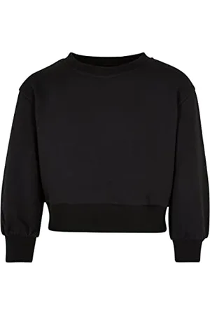 Urban classics Mädchen UCK4025-Girls Oversized Crewneck Sweatshirt, Black, 110/116