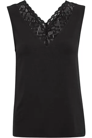 Cream Jerseytop CRTrulla Damen Jerseytop mit Spitze V-Ausschnitt Ärmellos Tanktop L