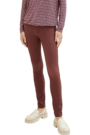 TOM TAILOR Damen 1038522 Alexa Skinny Jeans in Leder-Optik, 30337-raisin, 36/30
