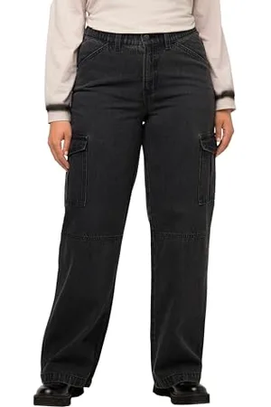 Ulla Popken Damen Cargo - Denim Hose, , 56 Große Größen EU