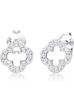 Elli Ohrringe Damen Ohrstecker Kleeblatt Glücksbringer mit Zirkonia in 925 Sterling