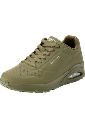 Skechers Herren UNO Stand On Air Sneakers, Olive Durabuck/Mesh, 39.5 EU