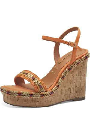 Tamaris Damen Plateau Sandalen Leder Keilabsatz Sommer; / ; 36 EU
