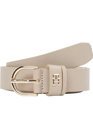 Tommy Hilfiger Damen Gürtel Essential Effortless 2,5 cm Ledergürtel, Beige (Sandalwood), 125 cm