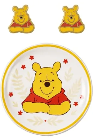 Disney Winnie Puuh Ohrringe und Schmucktablett Geschenkset SF00676L.PH, Einheitsgröße, Messing, Kein edelstein