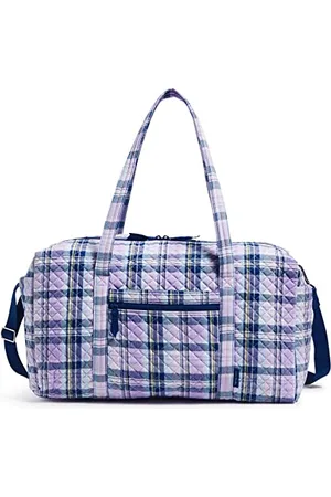 Vera Bradley Damen Große Reisetasche, Amethyst Plaid-Recycelte Baumwolle