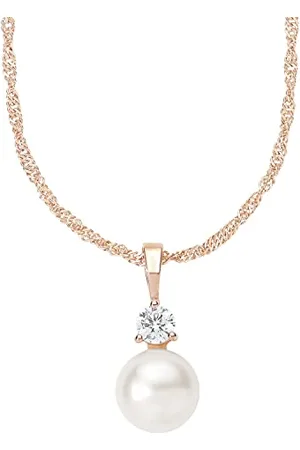 Amor Kette mit Anhänger 925 Sterling Silber Damen Halsschmuck, mit Zirkonia synth., Roségold, Kommt in Schmuck Geschenk Box