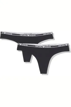 Emporio Armani Damen Essential Studs Logo 2-Pack Thong Unterwäsche, , M