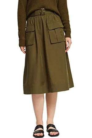 ESPRIT Damen Rock 072ee1d303, Dark Khaki, 34