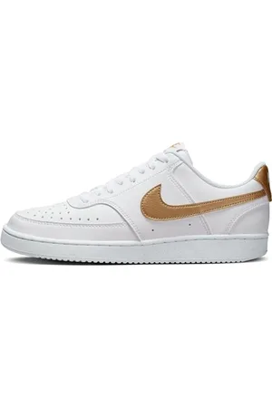 Nike Damen Court Vision Low Next Nature Sneaker, Weiß/Metallic Gold-White, 40.5 EU