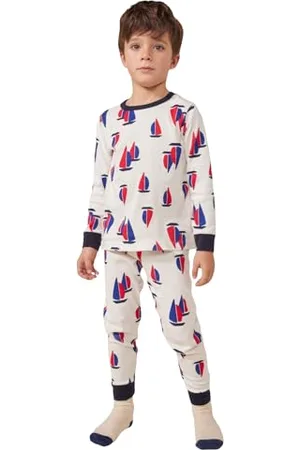 Petit Bateau A0AUB Langarm-Pyjama Jungen 5 Jahre