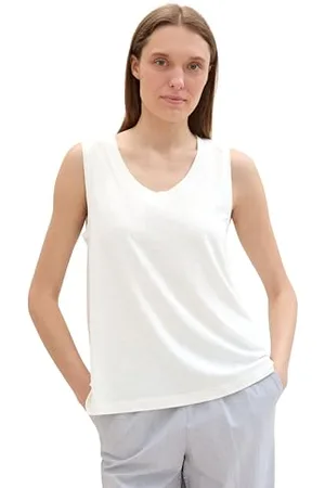TOM TAILOR Damen Basic Tanktop, Whisper White, XXL