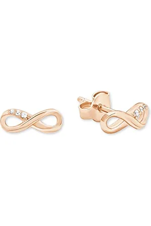 QS by s.Oliver S. Oliver Ohrringe für Damen, Zirkonia / 925 Sterling Silber, Rosévergoldet