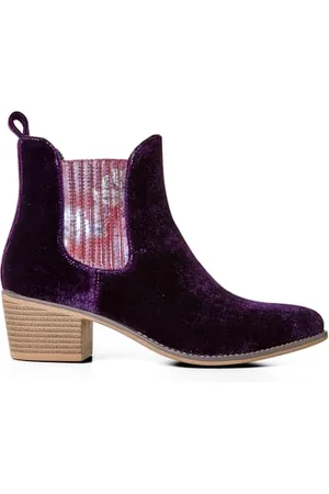 Joe Browns Damen Floral Insert Velvet Chelsea Boots Stiefelette, , 38 EU Weit
