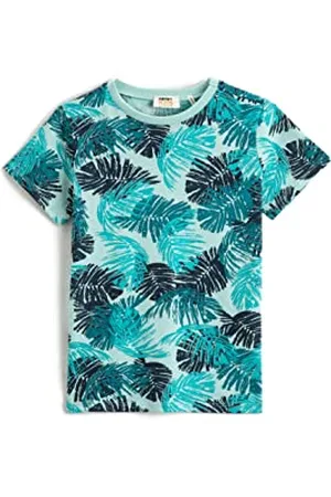 Koton Boys Floral Printed Short Sleeve T-Shirt Crew Neck Cotton