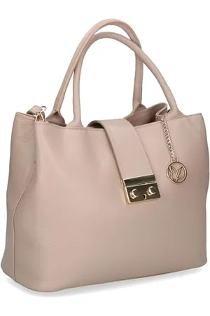 Caprice Damen Tote Bag aus Leder Mittelgroß, Beige , 1