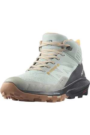 Salomon Damen Outpulse Mid GTX W Traillaufschuh, Schmiedeeisen, Ebenholz, Orange, 41 1/3 EU