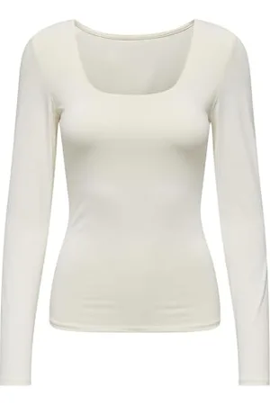 ONLY Damen Onlea L/S Deep Neck Top Jrs, , XS