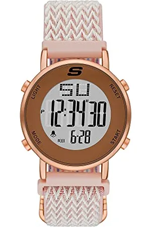 Skechers Uhr für Damen Magnolia, Digitales Uhrwerk, 40MM Rose Gold Legierungsgehäuse mit einem Nylonarmband, SR6268