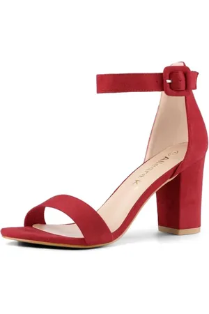 Allegra K Damen High Chunky Heel Schnalle Knöchelriemen Sandalen 40
