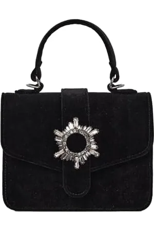 Joe Browns Damen Mini Velvet Diamanté Buckle Bag Umhängetasche