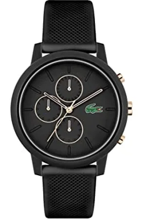 Lacoste Chronograph Quarz Uhr für Herren Kollektion .12.12 Chrono mit Schwarzes Silikonarmband - 2011247