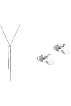 liebeskind Ankerkette Edelstahl 85 cm & TIME & JEWEL Ohrstecker LJ-0483-E-05