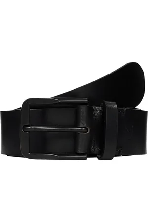 Calvin Klein Herren Gürtel Classic Casual Belt aus Leder, Schwarz (Black/Black), 85 cm