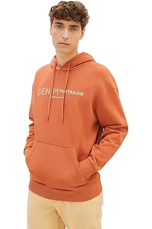 TOM TAILOR Herren 1039426 Relaxed Fit Hoodie mit Logo-Print, 32247-soft Autumn Rust, M