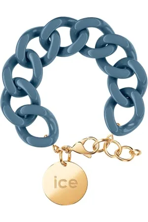 Ice-Watch ICE - Jewellery - Chain bracelet - Blue horizon - Gold - Kettenarmband mit blaufarbenen XL-Maschen für Frauen, geschlossen mit einer goldenen Medaille (020919)