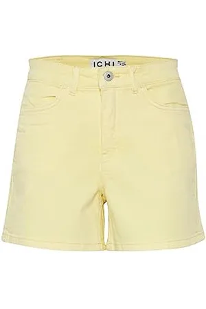 Ichi IHCENNY SHO Damen Jeans Shorts Kurze Denim Hose mit Stretch mit Gürtelschlaufen Regular-Fit, Größe:34, Farbe: